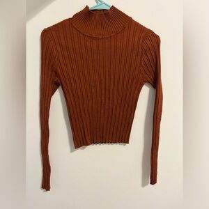 Pink Republic stretchy long sleeve crop top with turtle neck